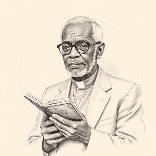 Pencil portrait of Pastor Herold
